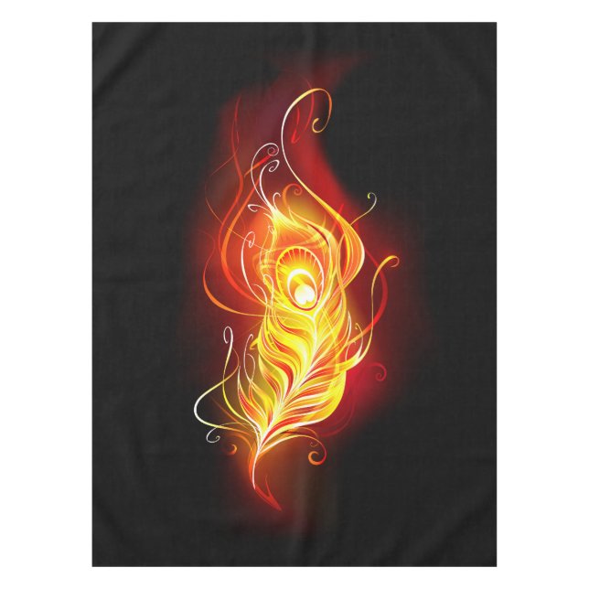 Fire Peacock Feather Tablecloth (Front)