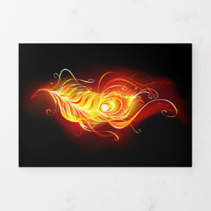 Fire Peacock Feather Tri-Fold Programme