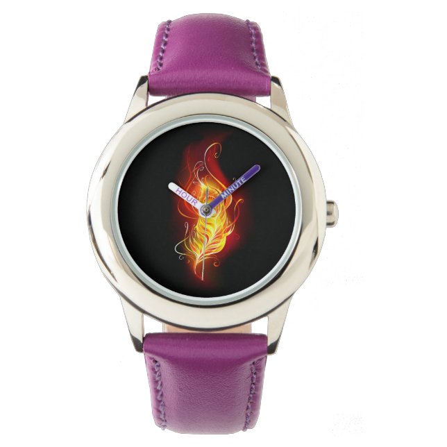 Fire Peacock Feather Watch (Front)
