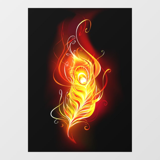 Fire Peacock Feather Window Cling (Sheet)