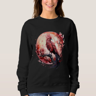 Fire Phoenix Bird Sakura Tree Mythical Bird Moon P Sweatshirt