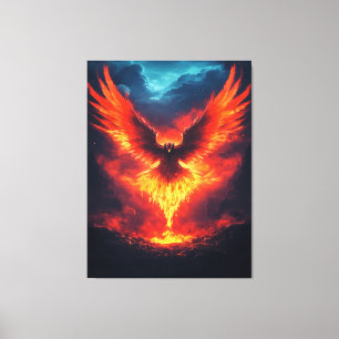Fire Phoenix Rising Canvas Print
