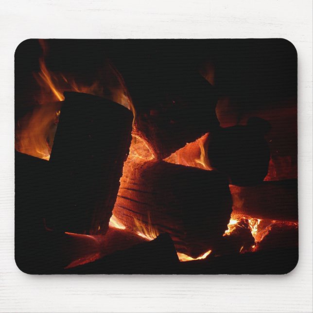 Fire Pit Winter Burning Logs Mouse Mat (Front)