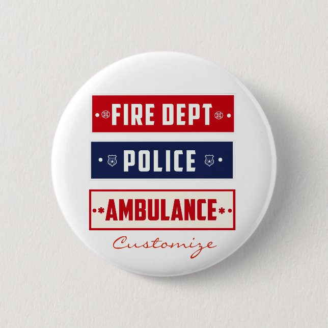 Fire Police Ambulance Thunder_Cove 6 Cm Round Badge (Front)