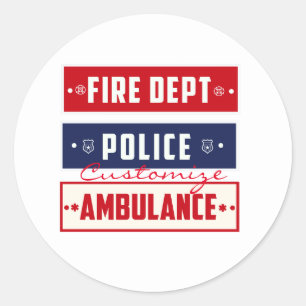 Fire Police Ambulance Thunder_Cove Classic Round Sticker