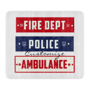 Fire Police Ambulance Thunder_Cove Cutting Board