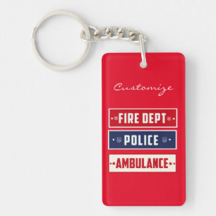 Fire Police Ambulance Thunder_Cove Key Ring