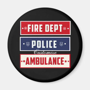Fire Police Ambulance Thunder_Cove Magnet