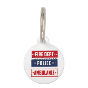 Fire Police Ambulance Thunder_Cove Pet Tag