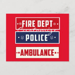 Fire Police Ambulance Thunder_Cove Postcard