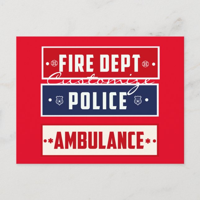 Fire Police Ambulance Thunder_Cove Postcard (Front)