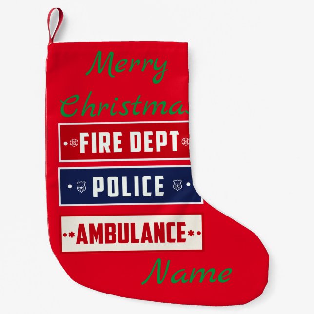 Fire Police Ambulance Thunder_Cove Small Christmas Stocking (Front)