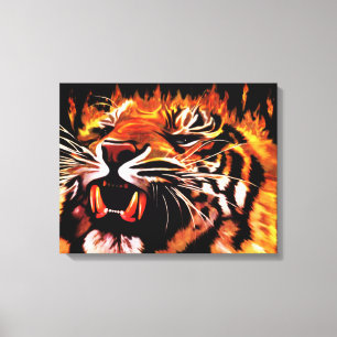 Fire Power Tiger Canvas Print