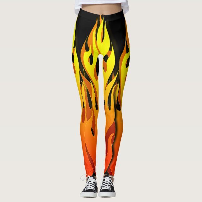 Fire Print Designed Leggings (Front)
