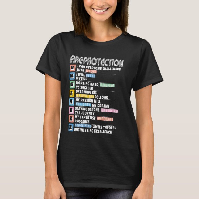 Fire Protection Engineer Motivacional T-Shirt (Front)
