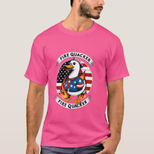 Fire Quacker Duck Firecracker Funny 4th of July US T-Shirt