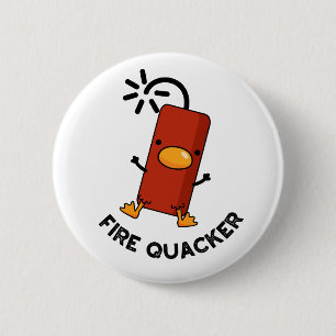 Fire Quacker Funny Fireworks Pun 6 Cm Round Badge