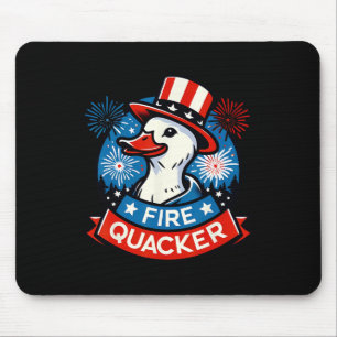 Fire Quacker Funny Fourth Of July Duck Patriotic U Mouse Mat