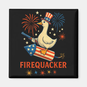 Fire Quacker Funny Meme Goose Fireworks America Magnet
