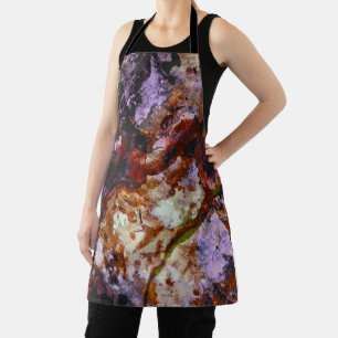 Fire Quartz Crystal Geode Marble Abstract Apron