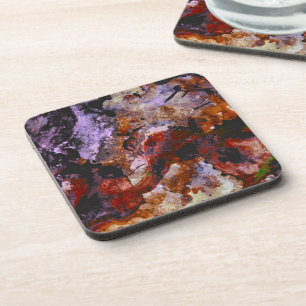 Fire Quartz Crystal Geode Marble Abstract Coaster