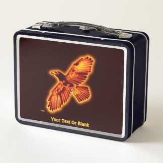 Fire Raven Metal Lunch Box