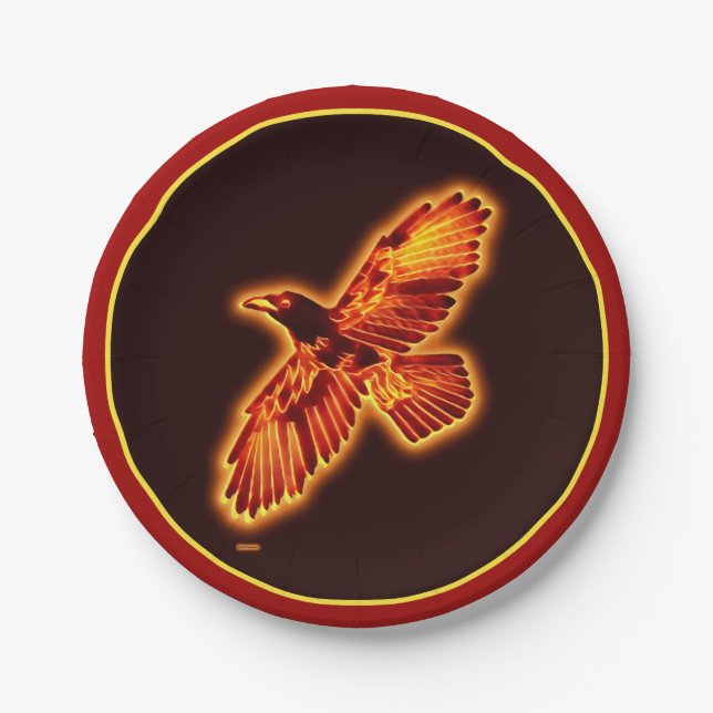 Fire Raven Paper Plate (Front)