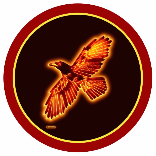 Fire Raven Photo Sculpture Magnet (Front)