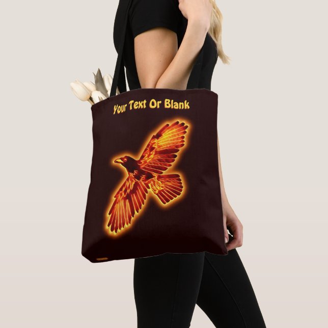 Fire Raven Tote Bag (Close Up)