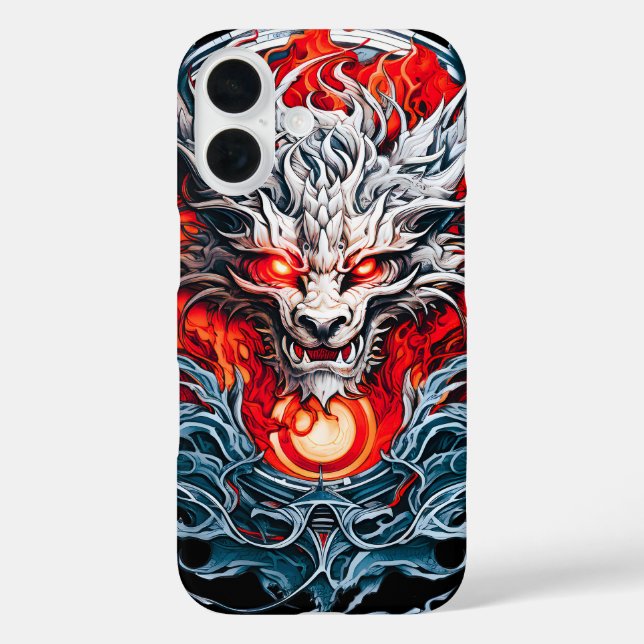 Fire Red Flame Mythical Dragon Head Case-Mate iPhone Case (Back)