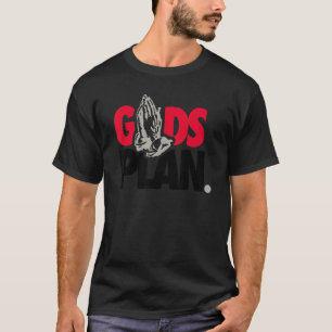 Fire Red Gods Plan Praying Hands Sneaker Love Jor T-Shirt