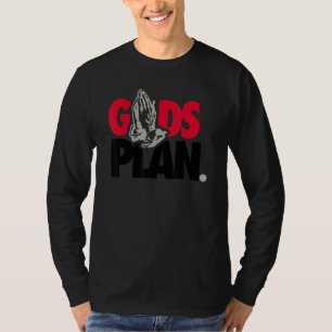 Fire Red Gods Plan Praying Hands Sneaker Love Jor T-Shirt