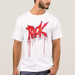 Fire Red RACK Graffiti Drip Urban Streetwear T-Shi T-Shirt