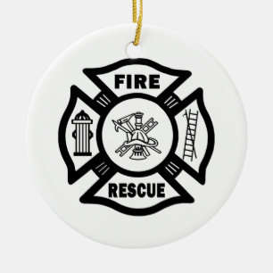Fire Rescue Ceramic Tree Decoration