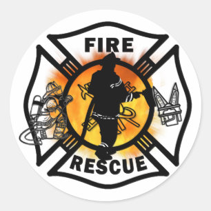 Fire Rescue Classic Round Sticker