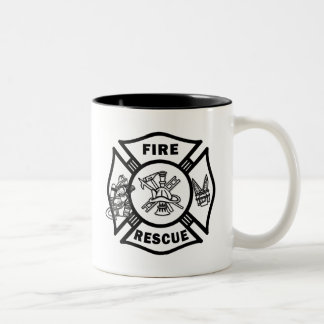 Fire Rescue Firefighters Two-Tone Coffee Mug