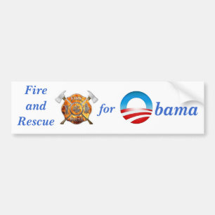 Fire & Rescue for Obama Bumper Sticker