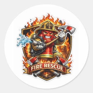 Fire Rescue Hero Classic Round Sticker