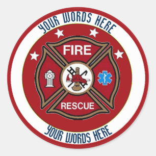 Fire Rescue Maltese Cross Custom Sticker