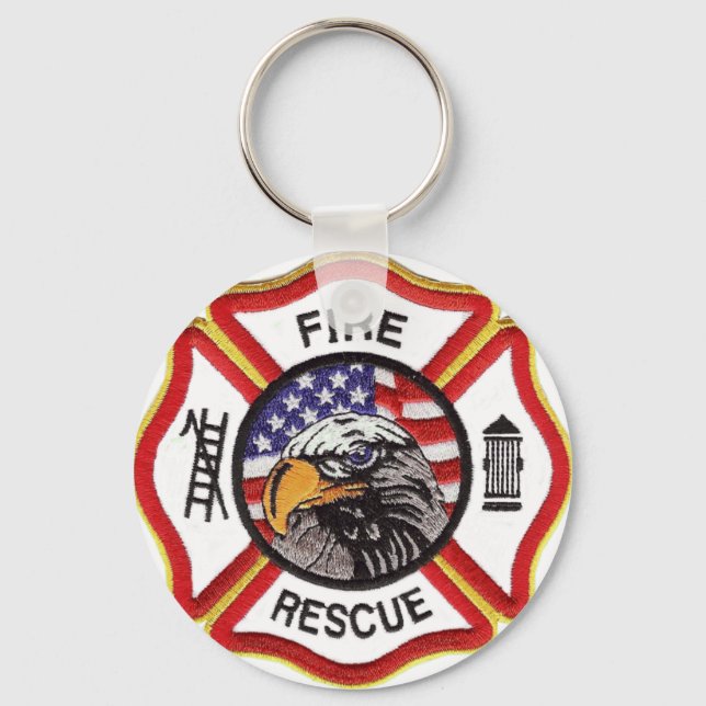 Fire Rescue Maltese Cross Key Ring (Front)