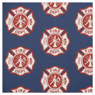 Fire Rescue Maltese Cross Symbol Navy Fabric