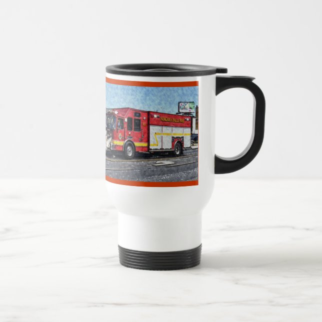 Fire Rescue Truck Emergency Vehicle Travel Mug (Right)