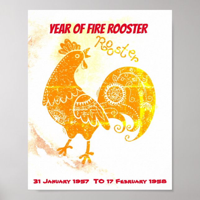 FIRE ROOSTER BIRTHDAY POSTER (Front)