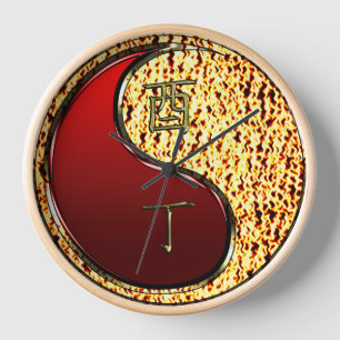 Fire Rooster Clock