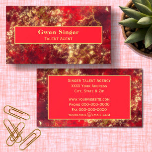 Fire Ruby and Gold Business Card
