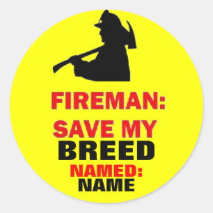 Fire Safety Custom Save My Pet Classic Round Sticker