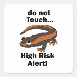 Fire Salamander Do Not Touch High Risk Alert Funny Square Sticker