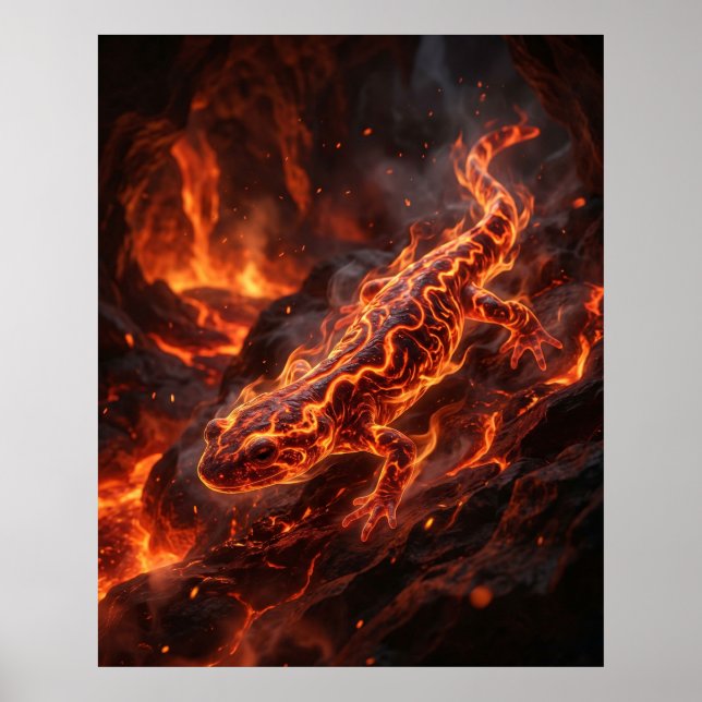 Fire Salamander Molten Cavern Poster (Front)