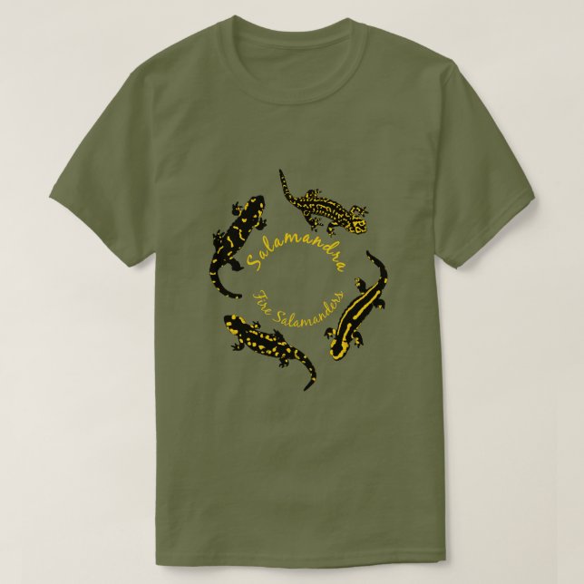 Fire Salamanders in a ring (Coloured Logo) T-Shirt (Design Front)