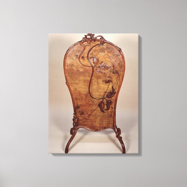 Fire screen with marquetry of various woods canvas print (Front)